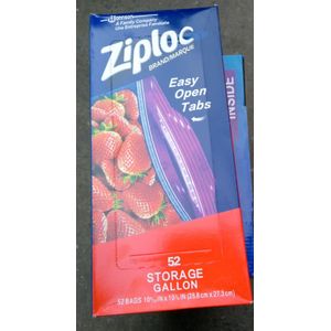 Ziploc Double Zipper Storage Gallon - 4/52 Count