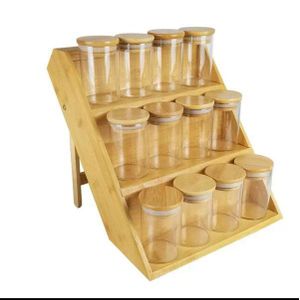 Airtight 12pcs spice jar with 3 tiers stand