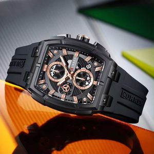 Curren Men's Midnight Drive Sport Quartz Watch – 30M Waterproof Luxury Fashion Wristwatch with Steel & Rubber Straps
