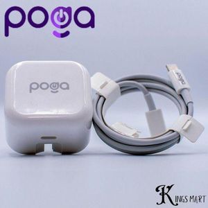 Poga Elite USB-C 30W PD Fast Charging iPhone Charger with Type-C to iPhone Lightning Cable White