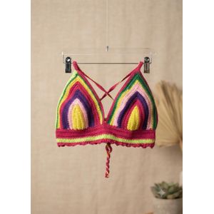 Vibrant Prism Crochet Halter Top