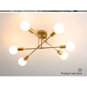 Modern Gold Sputnik Chandelier (6-Light)