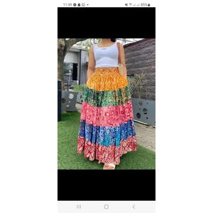 Woman’s trendy adire maxi long skirt (different patterns) 1pcs