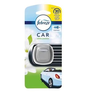 Febreze Car Air Freshener (White Jasmine) - Eliminates Tough Lingering Odour