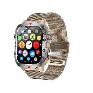 Amoled Mili grade Smart Watch 2.01 Three Proof Outdoor Bluetooth - c40proGold Steel 2026
