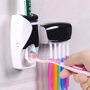 Toothpaste Dispenser Wall Mount Dust-proof Toothbrush Holder Wall Mount Bathroom Accessories