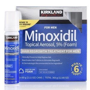 Kirkland Minoxidil Signature 5% Minoxidil Aerosol Foam Hair Regrowth Treatment -12 Bottles