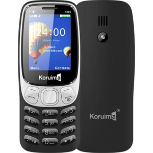 Koruima K006 New Phones 2.4" 1800mAh Crystal Keypad Triple Sim 5V 1A Detachable Charger Button Phones Black
