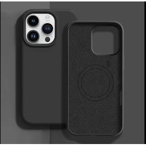 iPhone 14 Pro Max  Silicone Protective Case – Matte Black Elegance with Full Camera Coverage, Shockproof Corners & Scratch-Resistant Shield. ( Black )