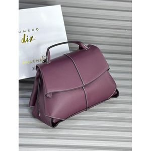 Handbaglover Elegant Structured Monogram Satchel Handbag - wine red