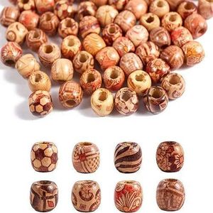 100 Pcs African Wooden Beads, Unique Beauty Hair Beads, Craft Making Beads