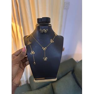 Steel Necklace earrings and bracelets set 