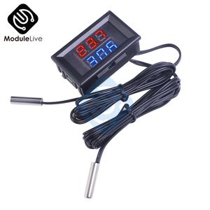 Black Digital Car Thermometer LCD Mini DC 12V Car Inside Outside Blue  Backlit 1.5M Vehicles Temperature Meter Cable Sensor - AliExpress