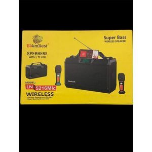 BoomBest LN-5216MIC portable home theater super deep bass high quality sound system + 2 wireless microphone use for karaoke party,home, camping, traveling, office space indoor, outdoor entertainment