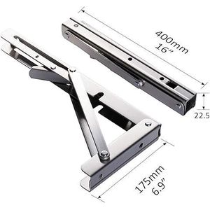 16 Inch Stainless Steel Folding Shelf Bracket - 2 Pieces
