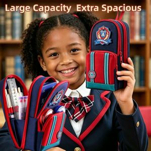 Large Capacity British Style Pencil Bag Multi-Layer Pencil Case for Students