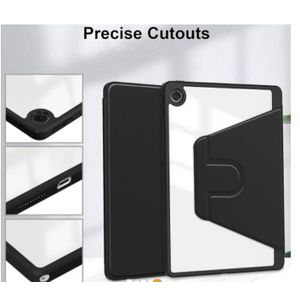 Smart 360 rotation leather flip case for Samsung Galaxy tab a9 plus/ a11 plus (a9+/a11+)- black 