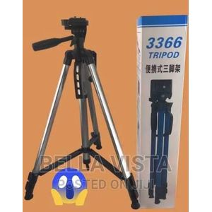 3366 Professional Aluminum Tripod Stand with Phone Holder