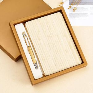 Wooden notebook with wooden pen x 5 