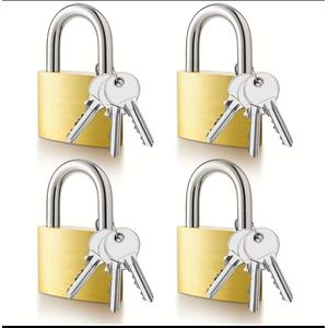 Clo 4 Mini Padlocks with 8 Keys, 20 Mm - Durable Metal Locks for Lockers, Garage Hasps, Luggage And Toolboxes - Weatherproof Anti-Theft Security
