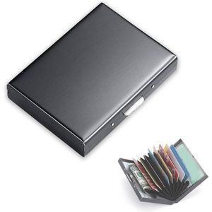 Metal Security Cardholders with 10 Slots, Hard Case Wallet - RFID Blocking Stainless Steel Card Holder - Portable Hard Case Wallet for Men, Metal Gift Card Holder