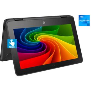 Hp  ProBook 11 X360- TOUCH- 128GB SSD/4GB RAM-Intel CELERON QUAD CORE WIN10 Pro +Mouse &USB Light