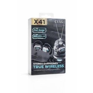 Genetic X41 BT5.49 Open Ear Earbuds LED Display ANC & ENC Active Noise Cancelling Headphones Sports and gaming Earphone True Wireless Earbuds ( Black