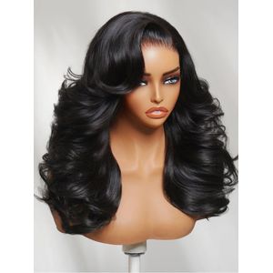 Bye-Bye Slip Lace Wig Put On And Go Feathered Layer  with  Frontal