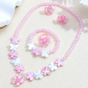 5-Piece Pink Flower Kids' Jewelry Set