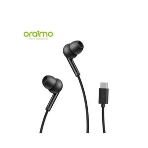 Oraimo Wired Type-C Earphones - Hi-Fi Deep Bass In-Ear Headphones with Mic & Volume Control, CONCH 2C Type-C Ear-piece Clear Voice in Calls In-Ear Wired Earphone Earpiece OEP-320C - Black