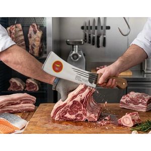 Heavy-Duty Stainless Steel Cleaver Knife - Commercial Meat & Bone Chopper with Ergonomic Wooden Handle