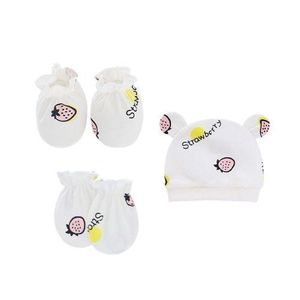 New Born Baby Hat and Baby Mittens Set Infant 100% Cotton Caps Mittens for Newborn