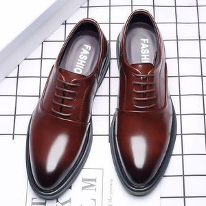 Men's Italian Plus Size Smooth Leather Shoes Brown
