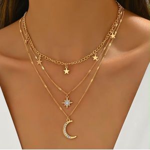 Girly Fied 1 Pc Gold Moon Pendant Necklace for Women – Elegant Crescent Moon  Jewelry