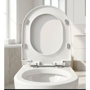 Clo U-Shaped Thickened Toilet Lid, Toilet seat cover, Cushioning And Silent Non-Pinching, Stable And Non-Shaking, Easy to Install And Clean, PP Material Replacement Toilet Lid