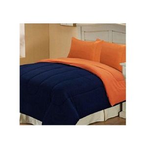 Navy blue/Orange duvet, bedspread and 4 pillow cases