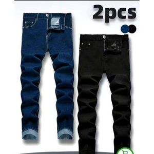 2in1 Luxury Non Fade Black And Blue Jean For Men
