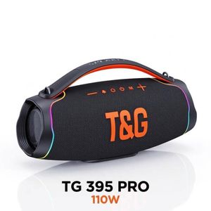 T&G TG 395 Pro Outdoor & indoor Bluetooth Speaker: 110W Loud Sound, IPX5 Waterproof with 20H Playtime, Fast Charge, Bass, TWS, Portable Wireless Speakers with Light Show for House, Party, Projector, Beach (Black)