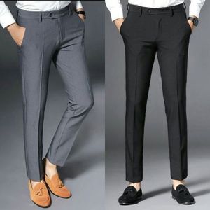 Formal Men Dress Pants High Waist Business Casual Slim Fit Office Trousers  New