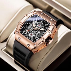Super Sophisticated Mechanical Chronograph Sport Wristwatch For Rugged Men + Free Bracelet (gold)