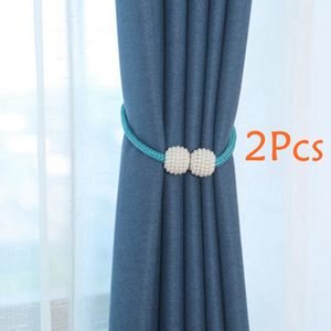 2pcs Pearl Magnetic Curtain Clips Tie Buckle Ball Luxury Tie-backs Holder  Decor