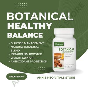 Healthhub Botanical Healthy Balance (60 Tabs) - Natural Blood Sugar Support & Glucose Management Metabolism & Carb Control Supplement