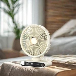 Rechargeable Mini Tabletop Fan with Digital Display