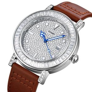 Skmei Quality Non Fading/Non Rusting Brown Leather Chronograph Wristwatch