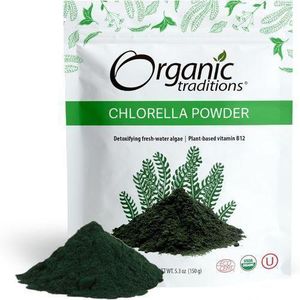Organic Traditions Organic Chlorella Powder, Vegan Non-GMO Organic, 5.3oz (150g)