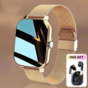 Smart Watch With Free Earbud. Ultra-Clear Full Touch Screen Bluetooth Call Sports Smartwatch