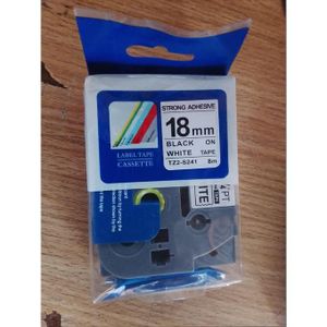 18mm Standard Label Catridge Tape - Black On White 