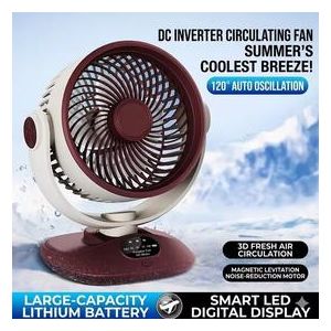 BEST Desktop Fan Rechargeable Turbo Air Circulator 3 Speeds LED Display Quiet Portable Fan For Home Office Outdoor Camping Rechargeable Strong Wind 2400mAh Air Turbo Home Desk Fans Purifying 10W Fast Charging  LED Display Natural Circulating Airflow 
