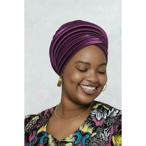 Hat Elegant Brown Turban – Side Fascinator Accent