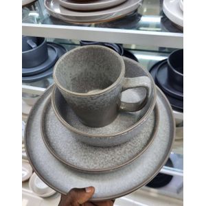 Mottled Grey Stoneware Dinner Set- 4pcs,8pcs, 12pcs, 16pcs 